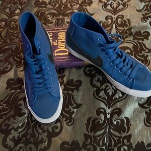 Nike SB blue canvas black swoosh pink Nike in rear son wore once no box